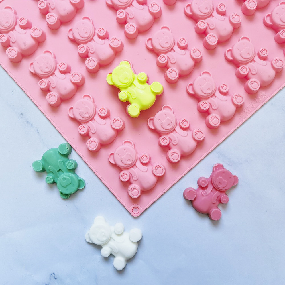 24 Lian Bears 123 molde de silicona pastel helado pudín molde de postre jabón utensilios de cocción