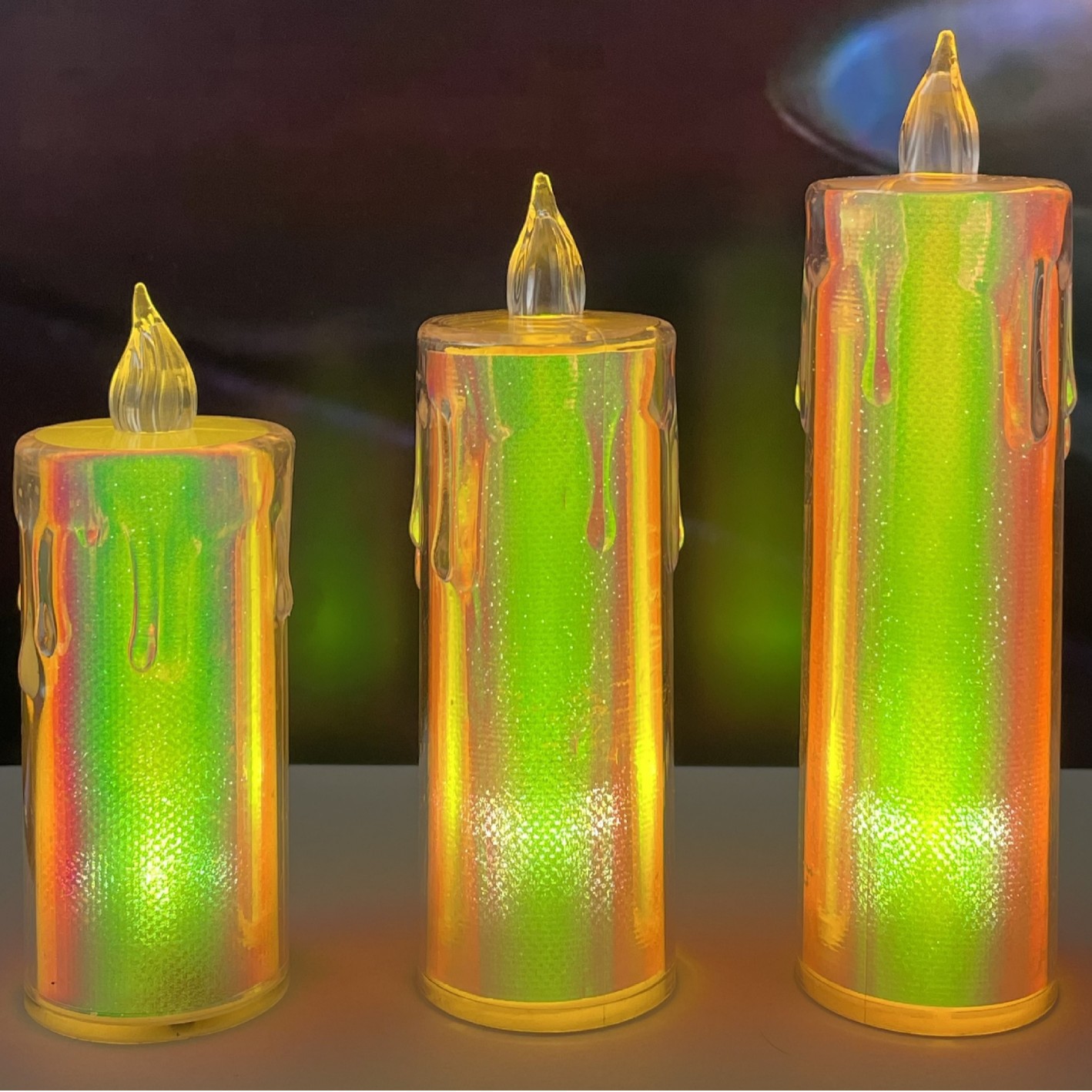 Vela Electrónica LED de Cristal Plástico para Navidad y Fiestas