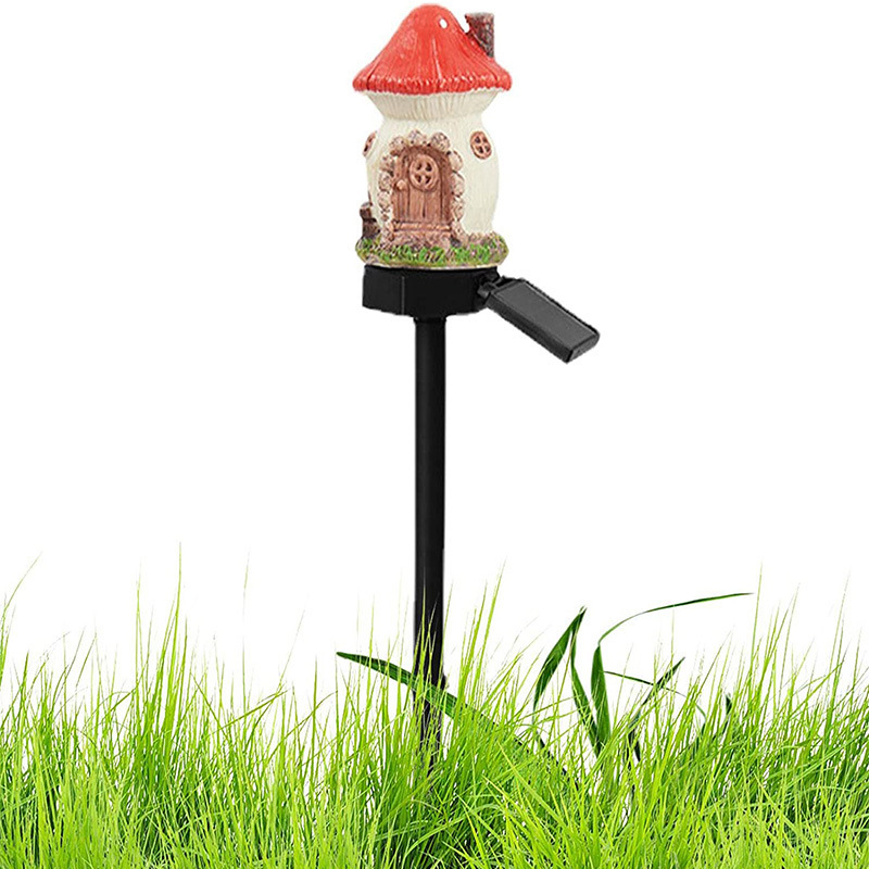 Solar lawn lamp cartoon house creative resin lamp outdoor landscape flower pot lamp courtyard decoration ground plug night light