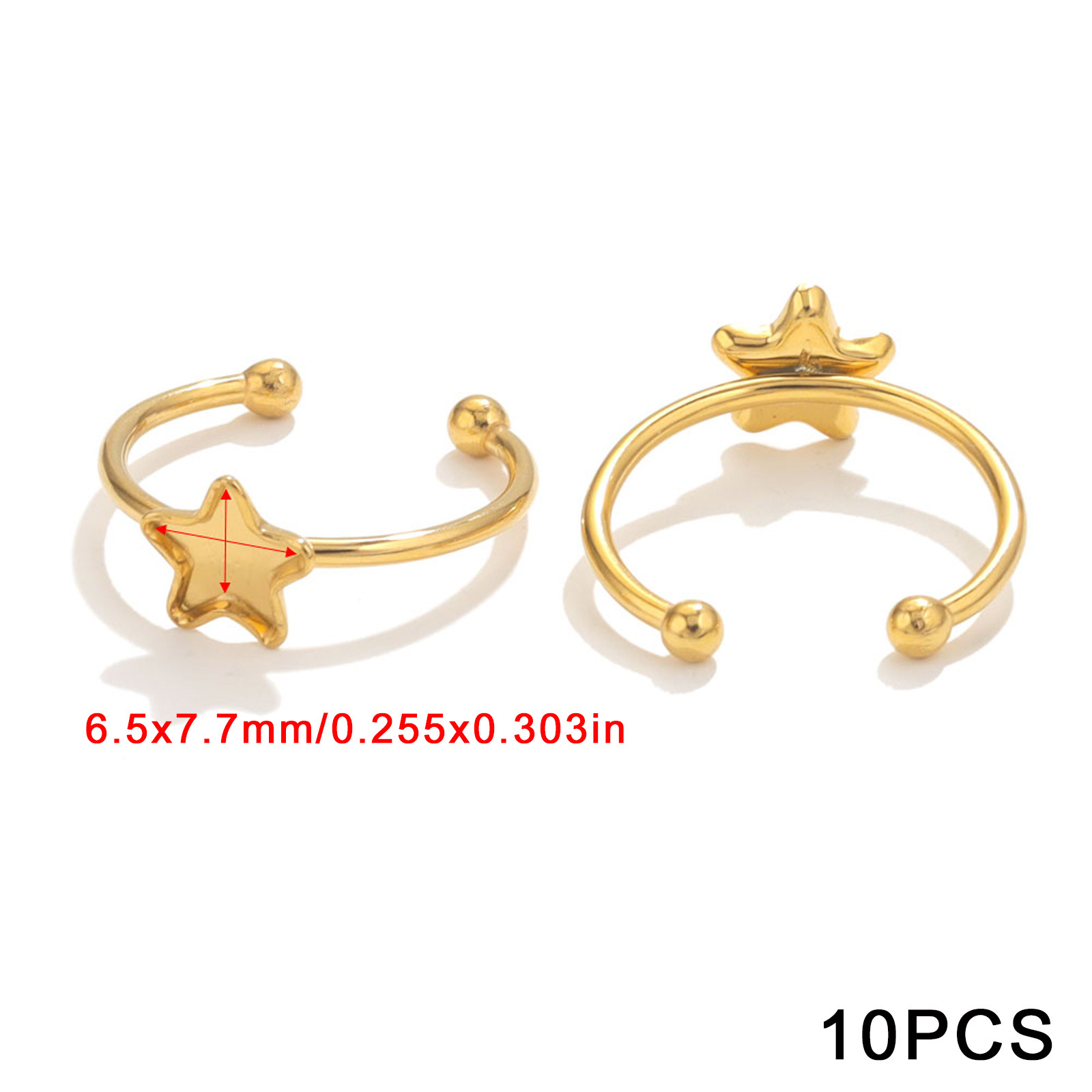 Acero inoxidable color-preservación pulido anillo titular DIY anillo plano anillo superficie horno oro incrustaciones perla apertura anillo titular Accesorios