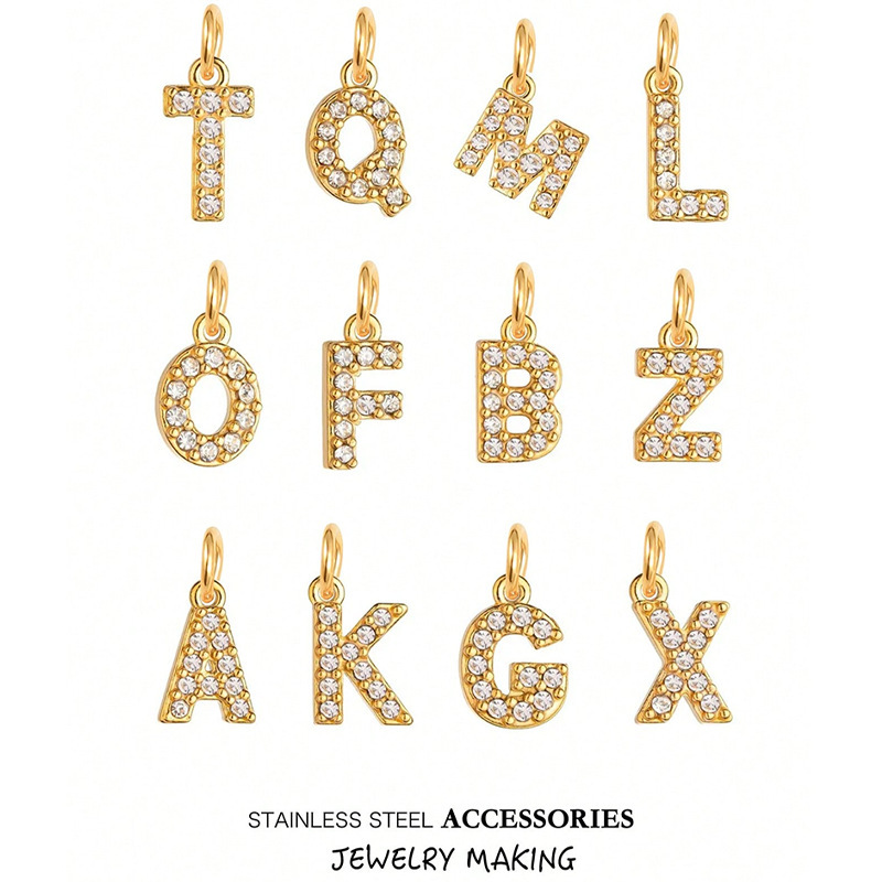 Cross-Border Hot-Selling New Alphanumeric Stainless Steel Diamond Pendant DIY Jewelry Accessories Cross-Border Accessories Hot Sale Cross-Border Hot-Selling New Alphanumeric Stainless Steel Diamond Pendant DIY Jewelry Accessories Cross-Border Accessories Hot Sale