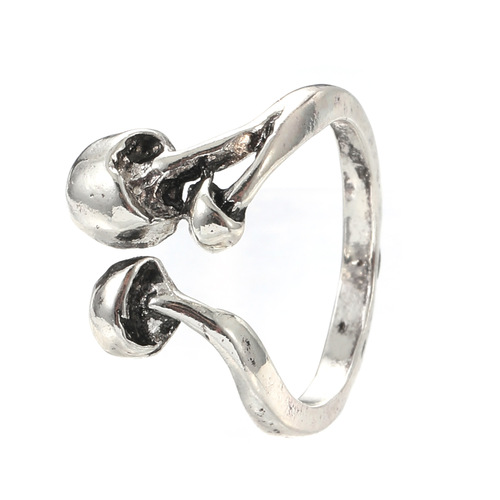 wish cross-border creative old mushroom open ring female European and American fashion simple alloy adjustable jewelry ring