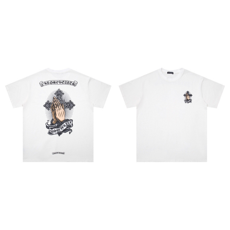 クローバーTシャツのクロスボーダーハイバージョン、ゆったりとしたトレンディなクローバークロスプリント、男女カップル同じスタイルの半袖|undefined