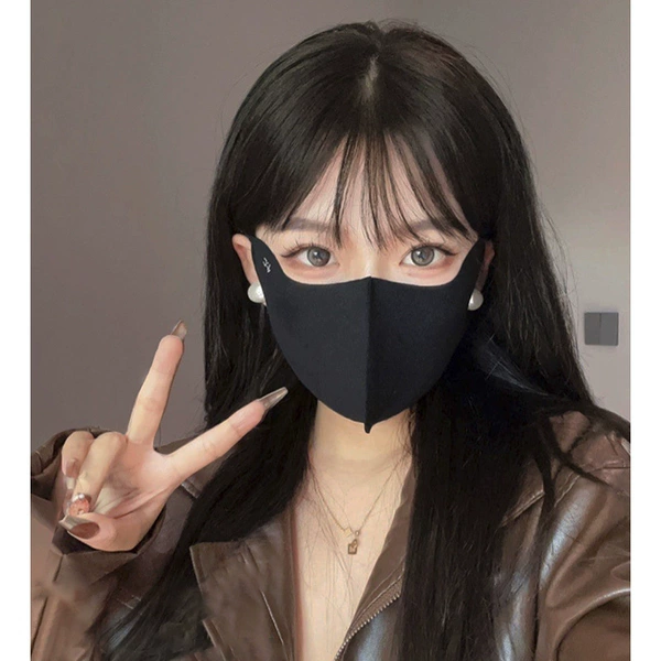 Black suede medical mask