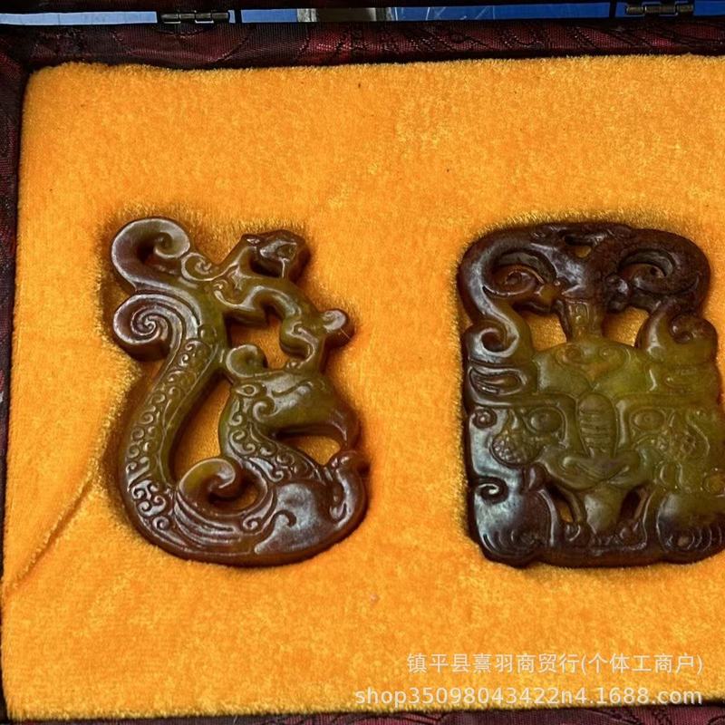 大量批发直播供货仿古做旧工艺品岫玉多款高仿明清玉器手把件挂件|undefined