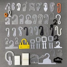 厂家现货 问号挂钩包装盒挂钩 飞机孔塑料可折叠按扣挂钩塑料挂钩