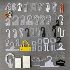 廠家 問號掛鈎包裝盒掛鈎 飛機孔塑料可摺疊按扣掛鈎塑料掛鈎