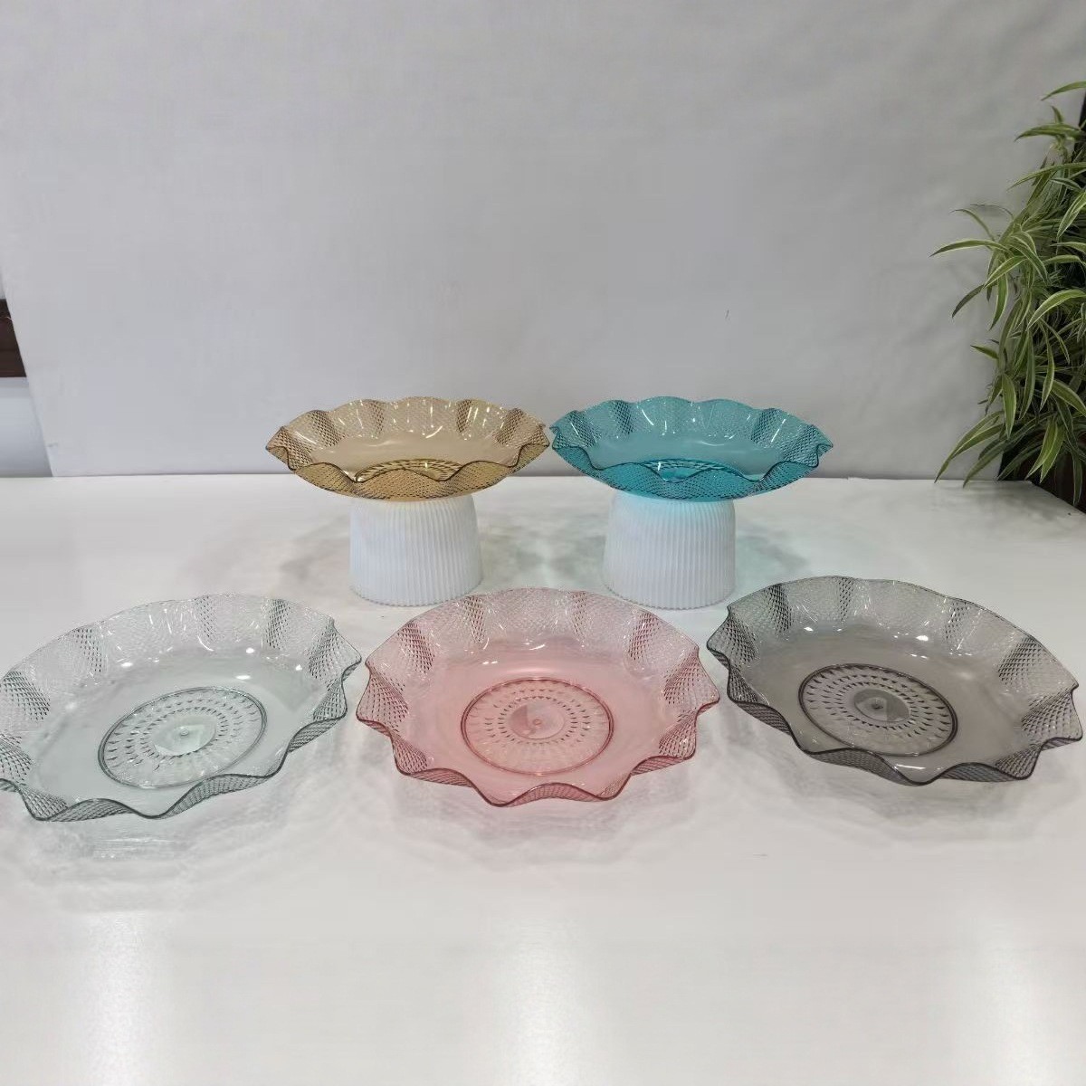 16 tipos de platos de frutas-1 mesa de comedor familiar transparente de lujo ligero, platos de bocadillos, platos de frutas, platos de dulces y nueces, grandes almacenes al por mayor image 36