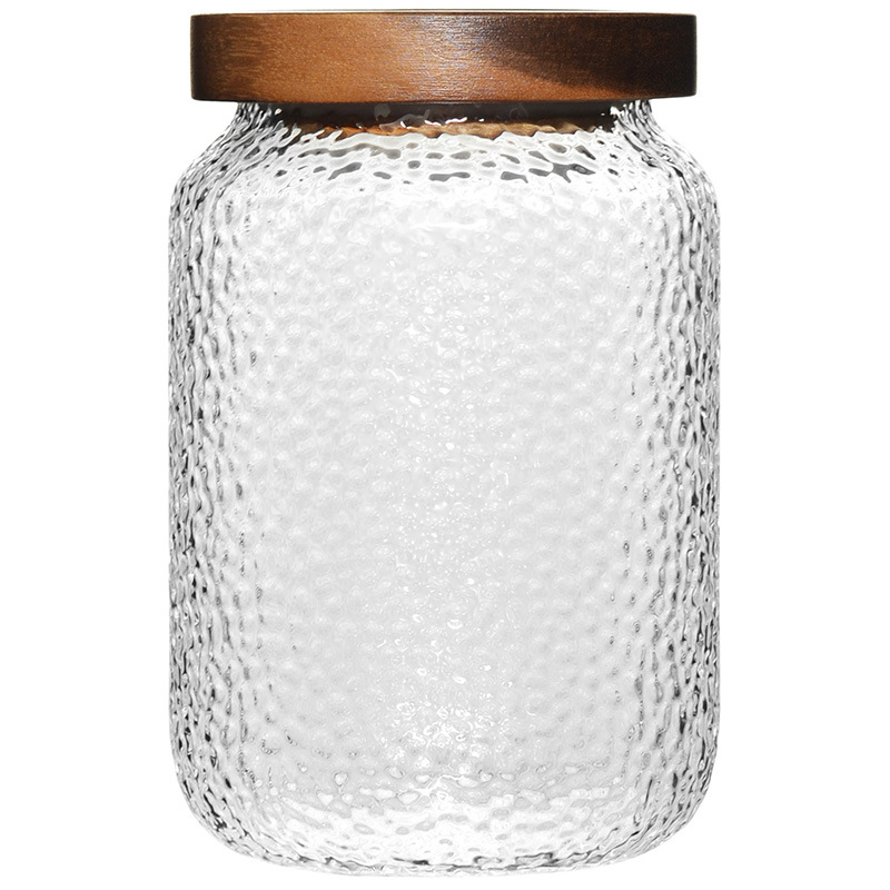 Creativo martillo de madera Acacia almacenamiento tanque de cocina transparente hogar almacenar granos de café té vidrio sellado tanque