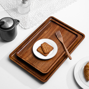 ⇘ Japanese-Style Wooden Tray Tea Tray Rectangular Tea Cup Storage Home Tea Cup Serving Tray Fruit Tray Wood