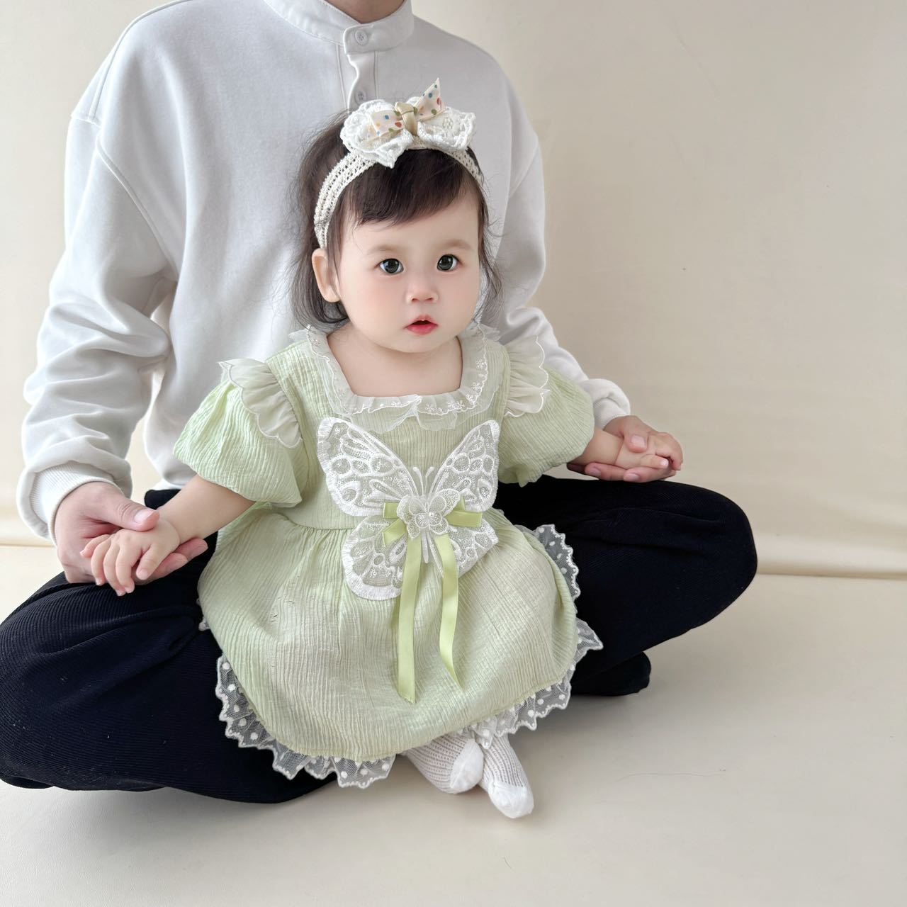 Ropa de bebé verano estilo fino bebé dulce vestido de princesa falda de culo falda de manga corta vestido súper lindo