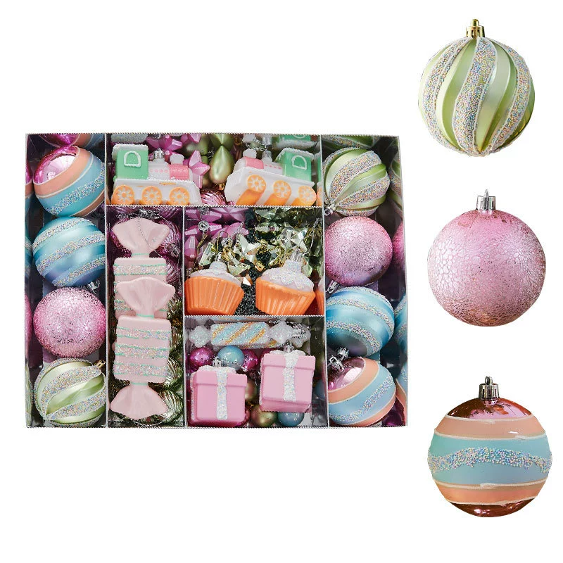 Переходная/международная Christmas шарик Creative Macaron цветной шар подвеска пончики для елки декоративная новогодняя гирлянда