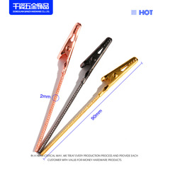 Factory Direct Sale 90MM Steel Crocodile Clip Stainless Steel Note Clip Desk Message Clip DIY Creative Photo Clip