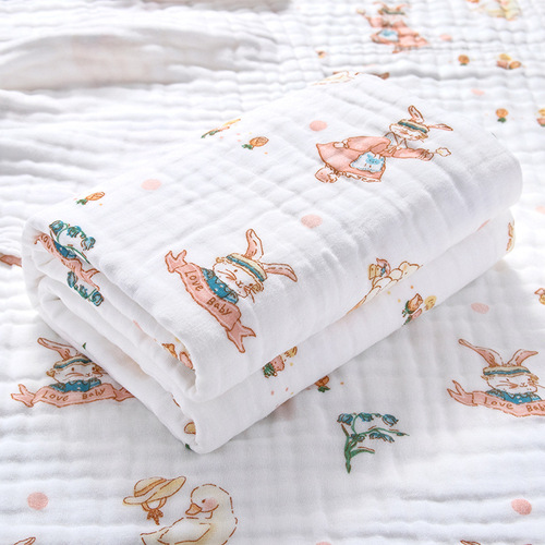 Baby bath towel, pure cotton gauze, soft and absorbent, newborn baby towel, newborn baby bath bag, blanket