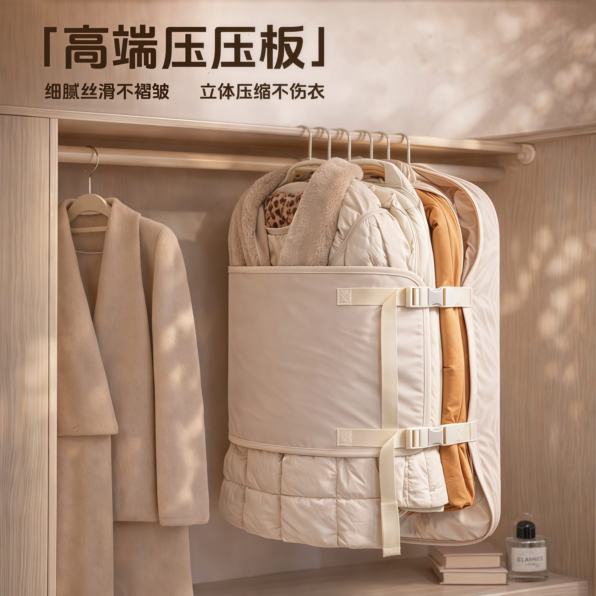 Clothing Compression Storage Board, Dustproof Cover for Clothes, Foldable Wardrobe Storage, and Fabric Storage Bag for down Jackets