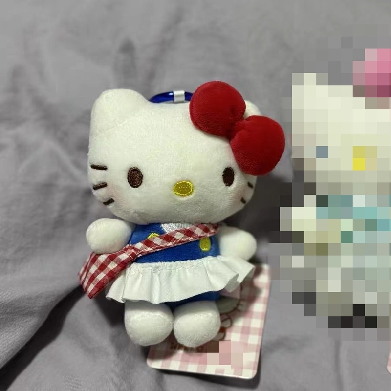 新款海盐夏天hellokitty包包挂件钥匙扣毛绒凯蒂猫小公仔玩偶礼物|undefined