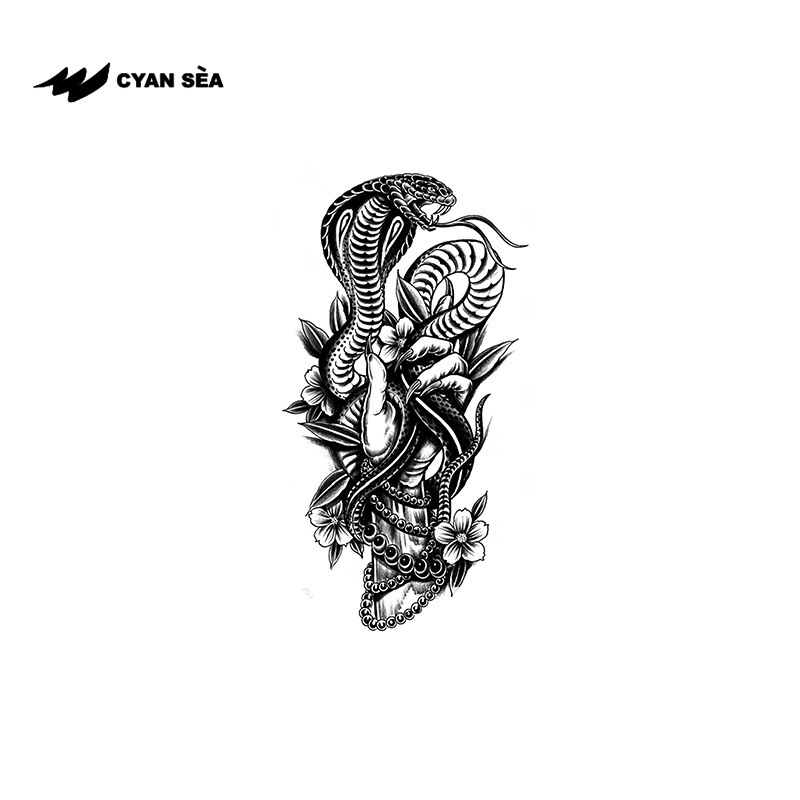 Herbal Tattoo Stickers Semi-Permanent Cobra Flower Arm Waterproof Long-Lasting Realistic Tattoo Stickers for Men and Women Trendy Cool Arm Tattoo Stickers Herbal Tattoo Stickers Semi-Permanent Cobra Flower Arm Waterproof Long-Lasting Realistic Tattoo Stickers for Men and Women Trendy Cool Arm Tattoo Stickers