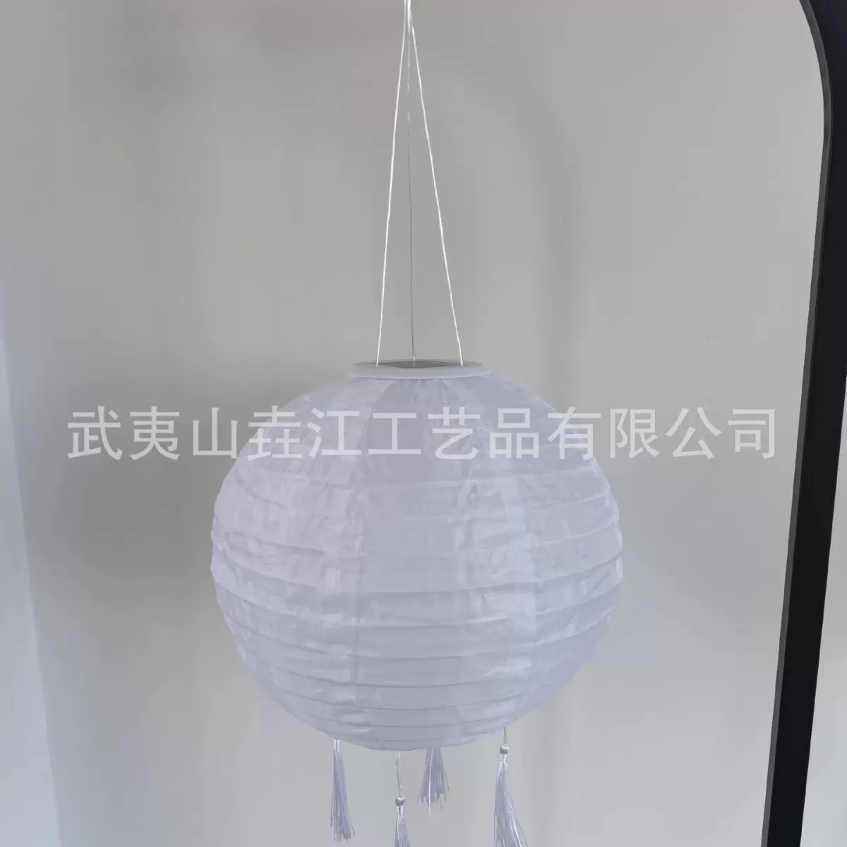 太阳能吊线款25cm布灯笼流苏吊线太阳能布灯笼庭院装饰跨境选品
