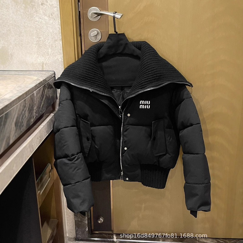 Mm24秋冬の新型の小さい体の偽の2つの大きい襟の厚い保温のパンの綿服のコート|undefined