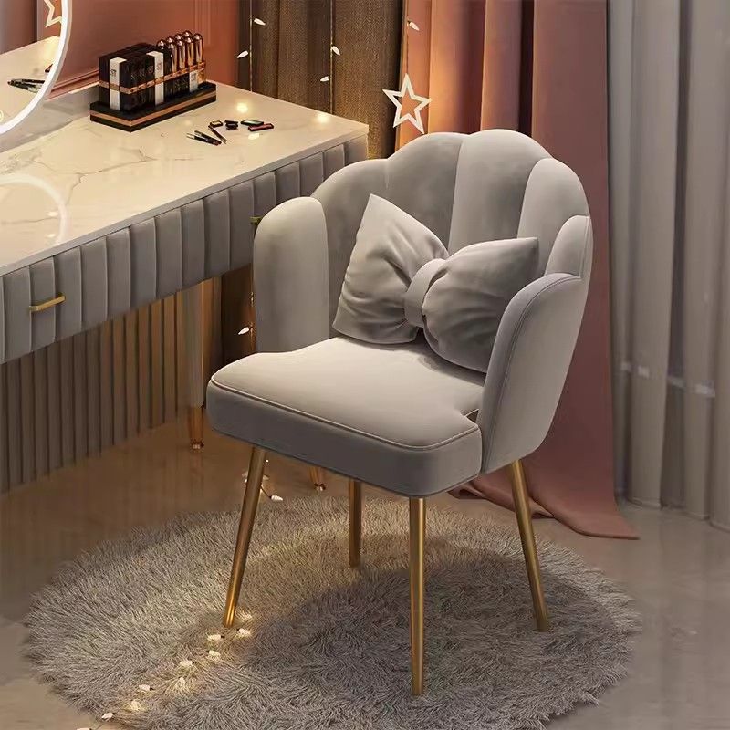 Makeup Chair for Home Use, Girls' Bedroom Petal Chair with Backrest, Light Luxury Simple Desk, Manicure Dressing Table Stool Wholesale
