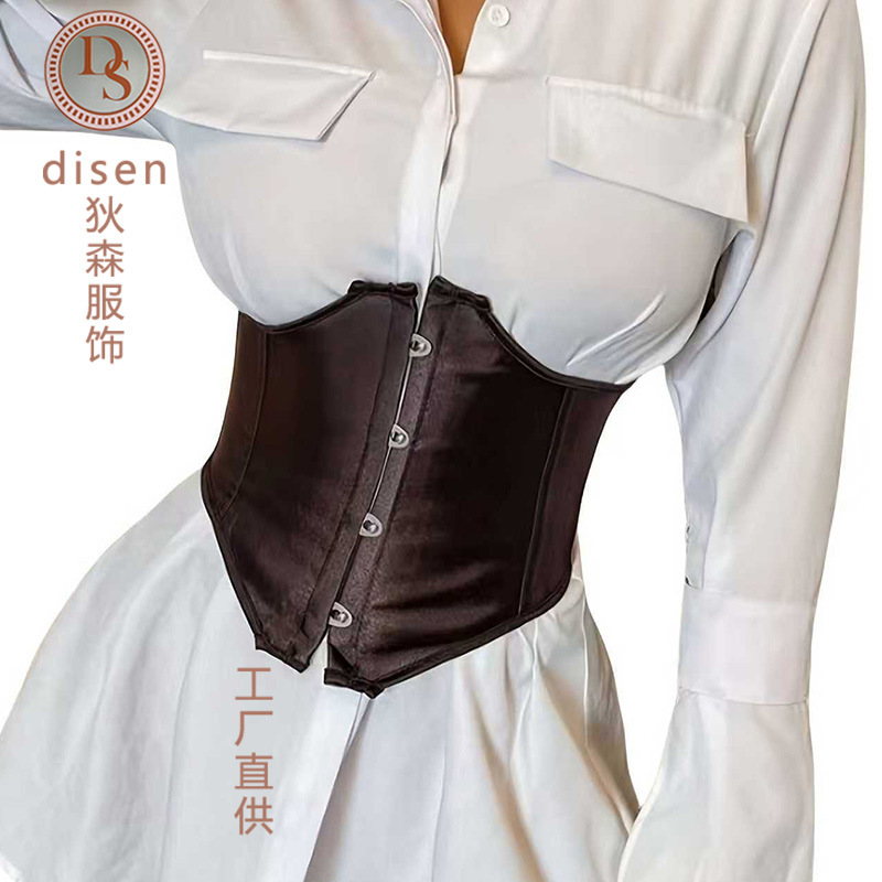 Cross-border SHEIN nuevo corte de cuatro botones corto cinturón corto cinturón corto