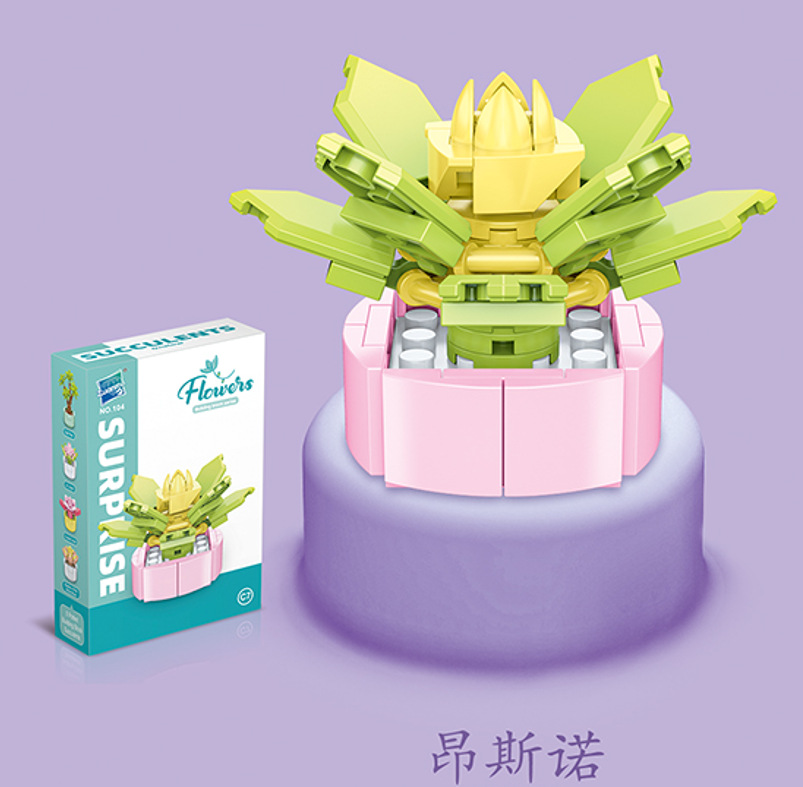 Diamante caballo bloques de construcción flor suculenta olla creativa ramo decoración compatible con Lego niños pequeñas partículas ensambladas juguetes al por mayor