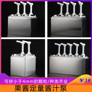 Commercial stainless steel sauce pump quantitative syrup bottle hand jam pump milk tea shop bar squeeze bottle wholesale