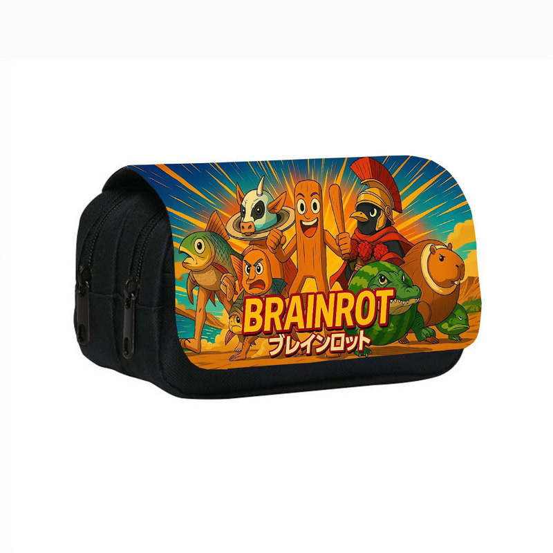 山海経イタリアン Brainrot 二層鉛筆バッグ Al イタリアン Brainrot サメ学生文具バッグ|undefined