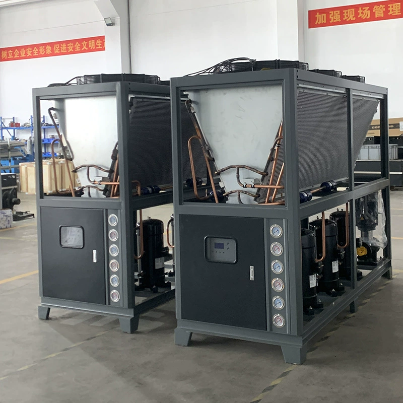 Производитель поставляет чиллер с воздушным охлаждением мощностью 30 л.с., промышленный чиллер с корпусом и трубками, холодильное литье под давлением, циркуляционное литье под давлением для гальваники.