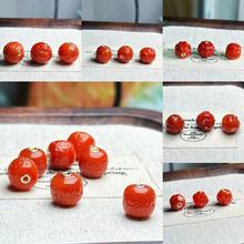 新矿玛瑙南红南瓜珠手工镶嵌配饰DIY文玩佛珠念珠手串饰品配饰