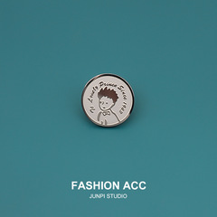 鈦鋼小王子胸針男女簡約徽章圓牌別針扣ins潮個性衣服配飾品