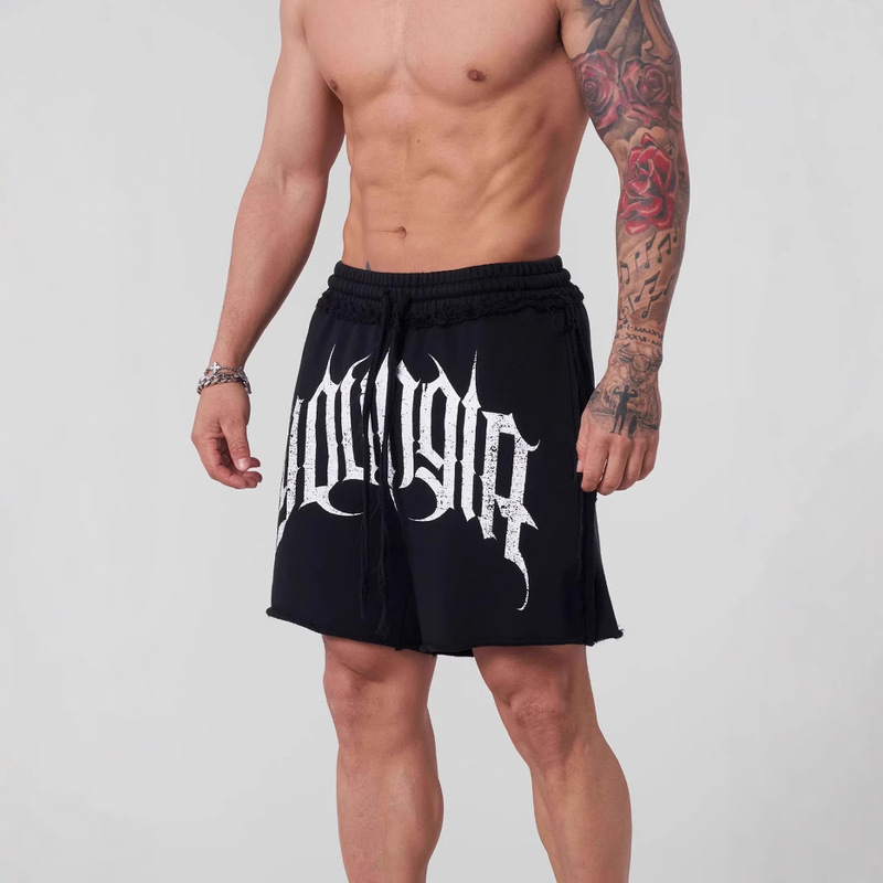 YOUNGLA American New Men's Shorts Jogger Sports Fitness Cotton Pants Casual Trendy Shorts