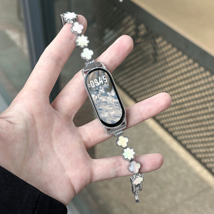 Suitable for Xiaomi 10Th Generation Bracelet Strap Snowflake Metal Red Rice Four-Leaf Clover Mother-Of-Pearl Women's Xiaomi 9Pro Watch Strap