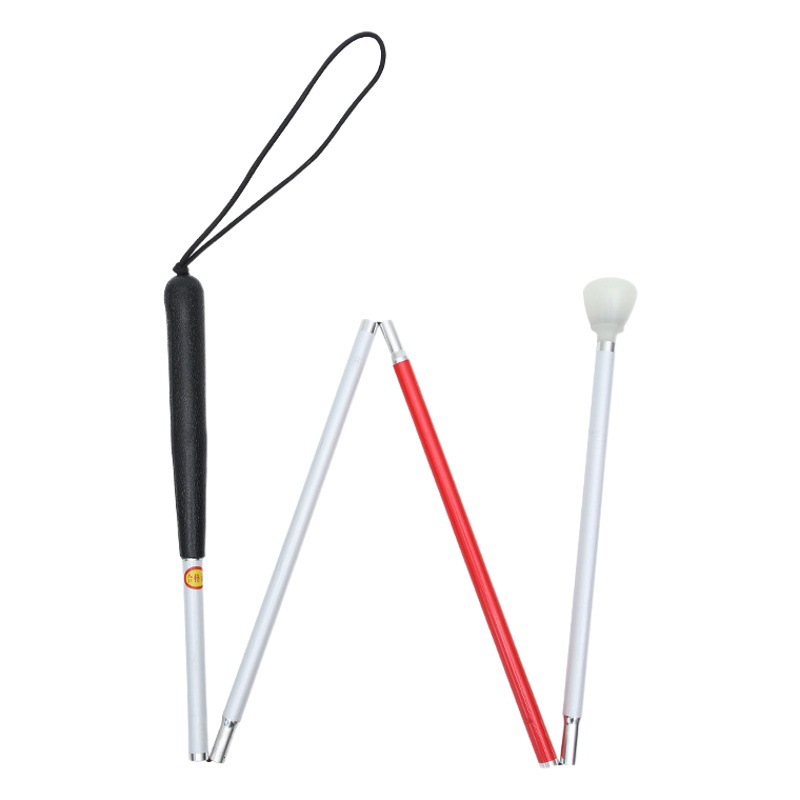 Muletas ciegas muletas cabeza giratoria ciego rojo y blanco aleación de aluminio 1,2 m palo ciego aleación de aluminio trekking polo