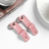 Petal powder silver buckle L shaped 1 pair of punching
