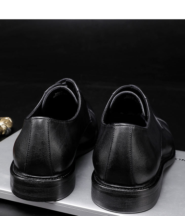Leather outsole washed retro formal spring and autumn men low top lace-up classic shoes pointy Derby leather Shoes men shoe fashion_voghion.com