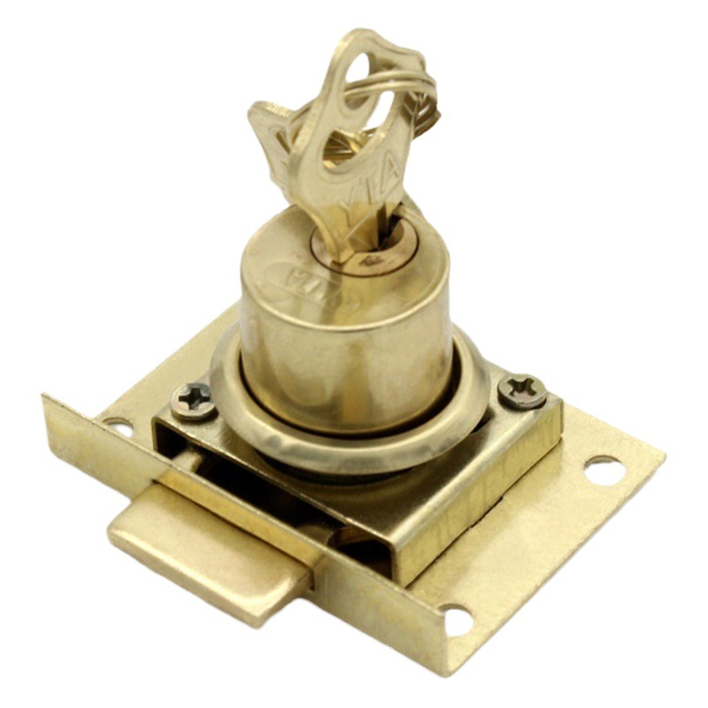 Huilaida Copper Drawer Lock New Chinese Style Cabinet Lock 16mm 22mm Old-Style Furniture Office Sliding Door Lock Universal