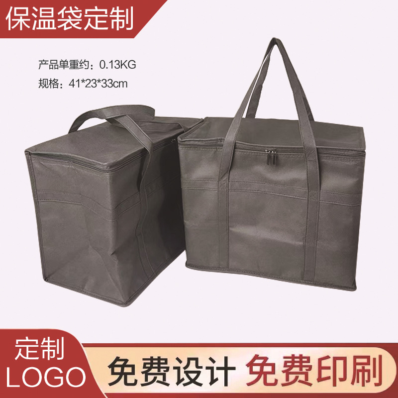 Amazon Cross-Border Non-Woven Aluminum Foil Outdoor Insulation Bag Waterproof Ice-Preserving Takeaway Folding Three-Dimensional Shopping Storage Bag