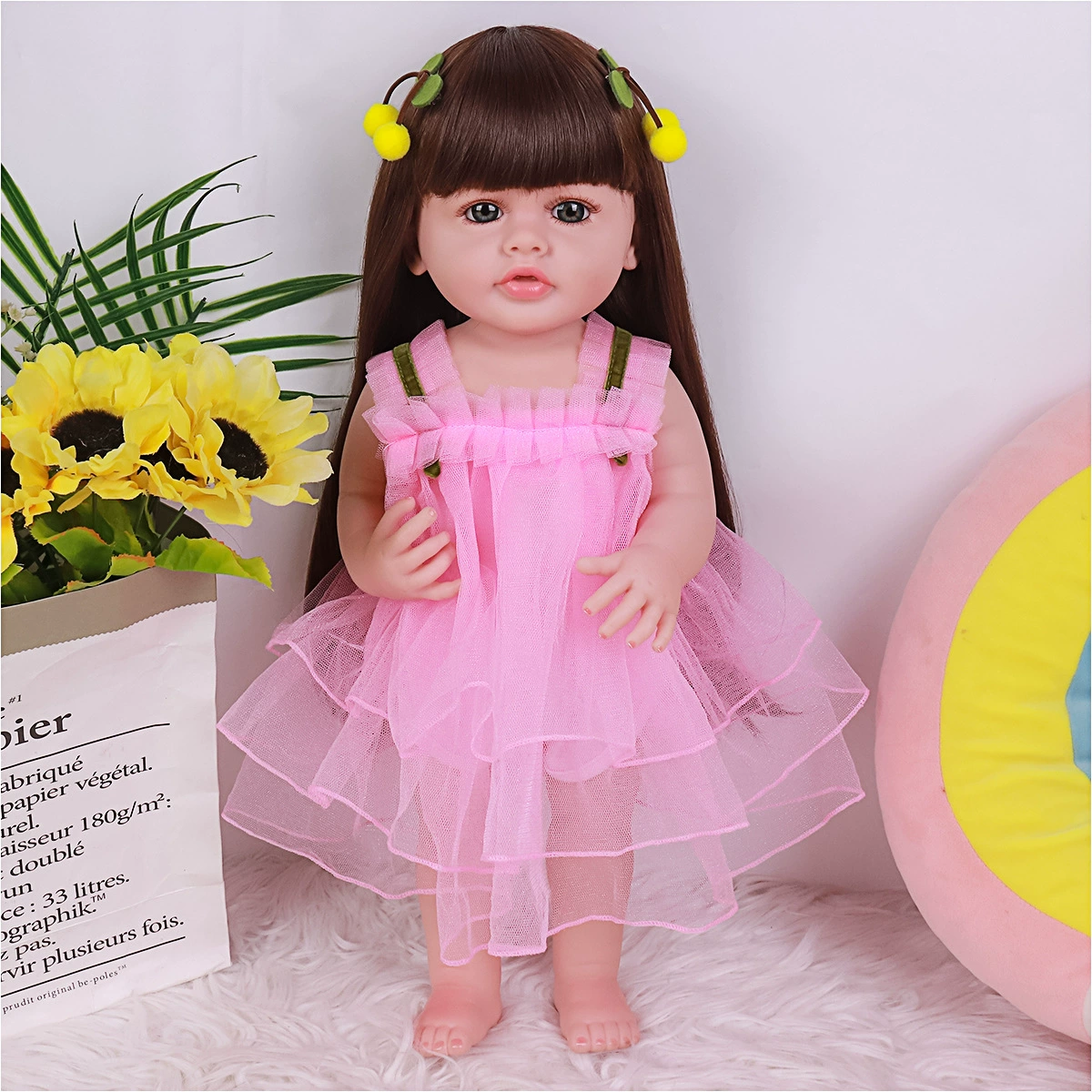 Горячая распродажа кросс-бордер: одежда для кукол 55 см, аксессуары для кукол, юбка принцессы, розовая юбка из тюля, милая.
