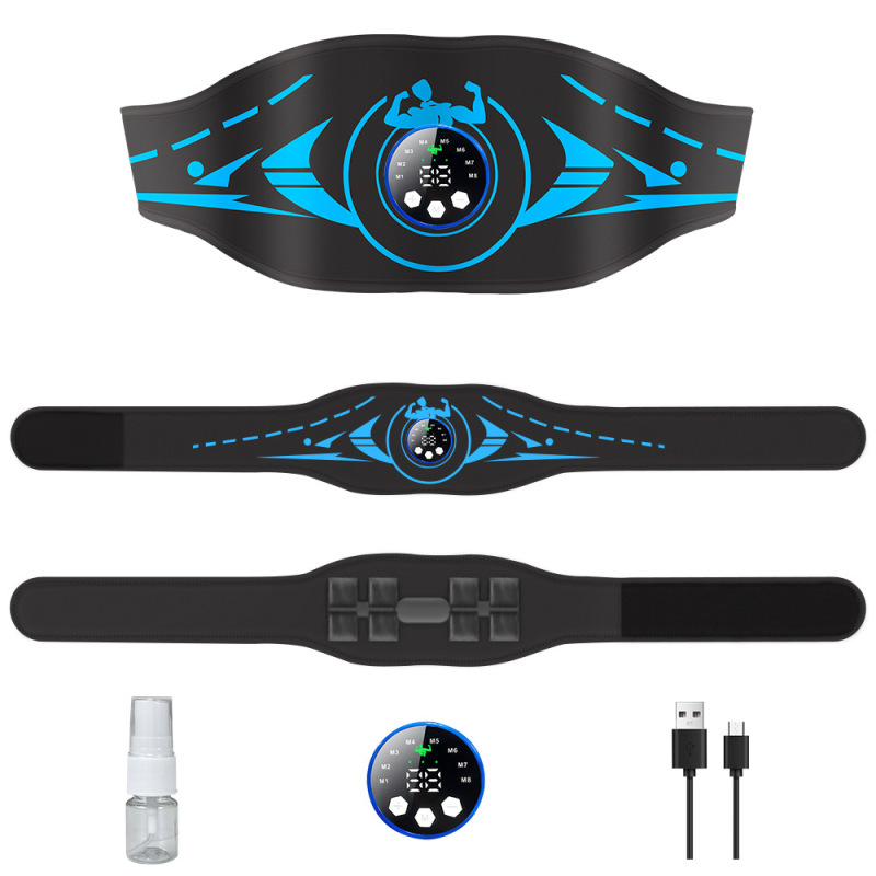 新型EMSフィットネスマッサージベルト黒科技腹筋トレーニング腰マッサージ器|undefined