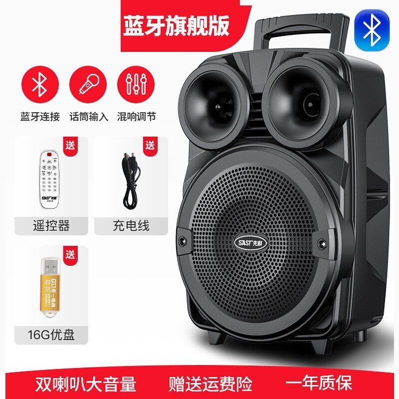 Xianke SAST V98 屋外スクエアダンスポータブルオーディオ 8inch モバイルポータブルワイヤレスマイク Bluetooth|undefined