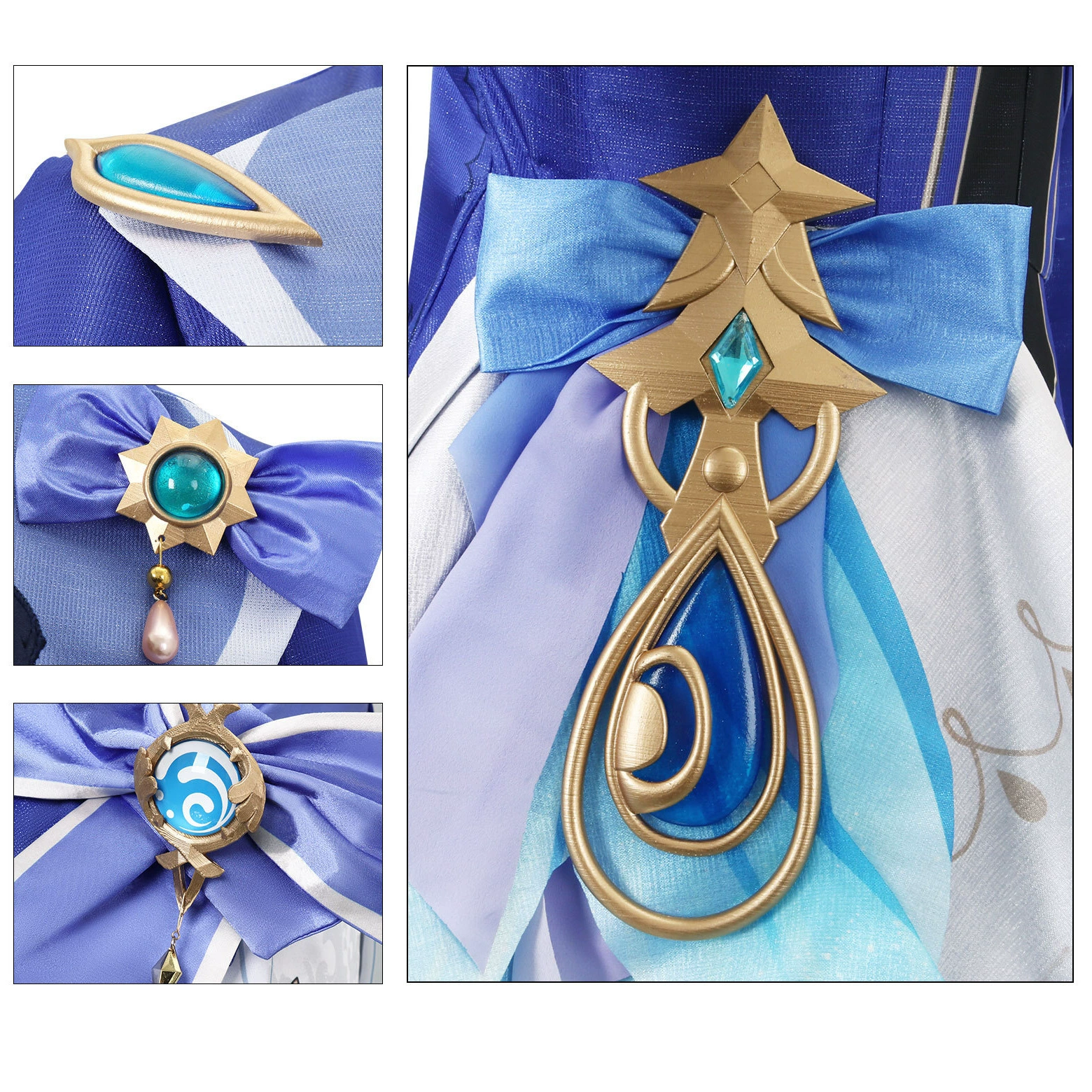 Genshin Impact Cosmet Высокая версия Fucaros Cosplay Costume Fontaine Water God Funinga Cosmet