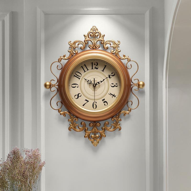 Salón americano reloj creativo estilo europeo Reloj de pared Retro Reloj de pared arte decorativo Reloj de pared hogar mudo reloj de moda