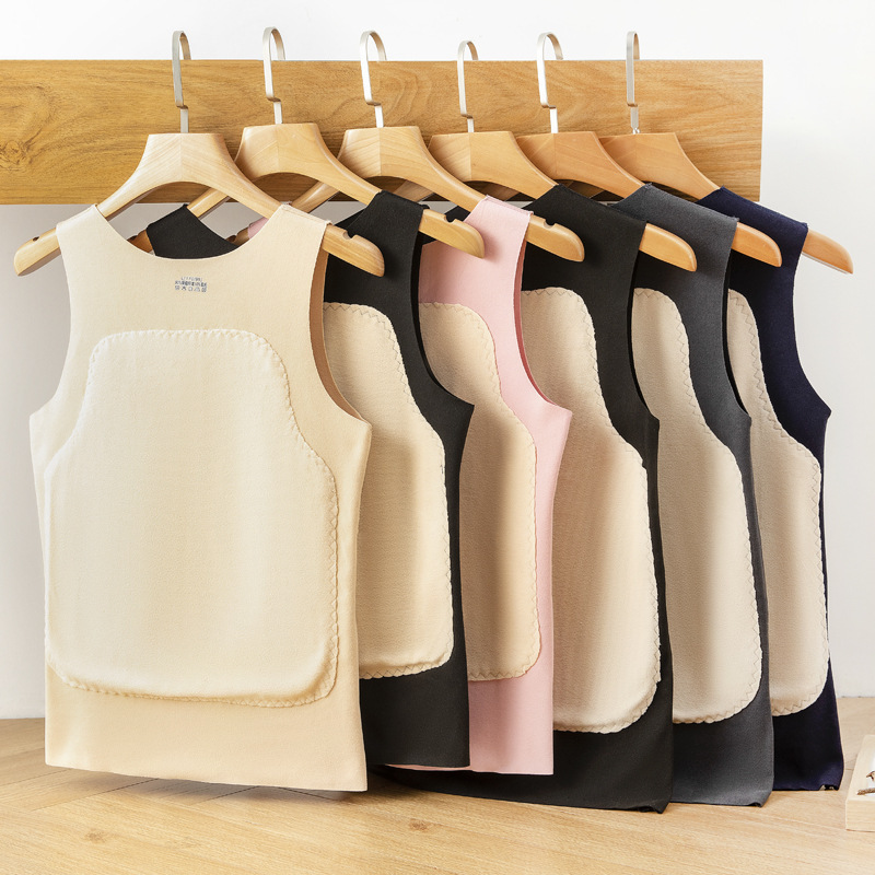 Autumn and winter men's large patch thermal vest plus size fleece-lined plus thick German double-sided sanding hot waistcoat V base vest