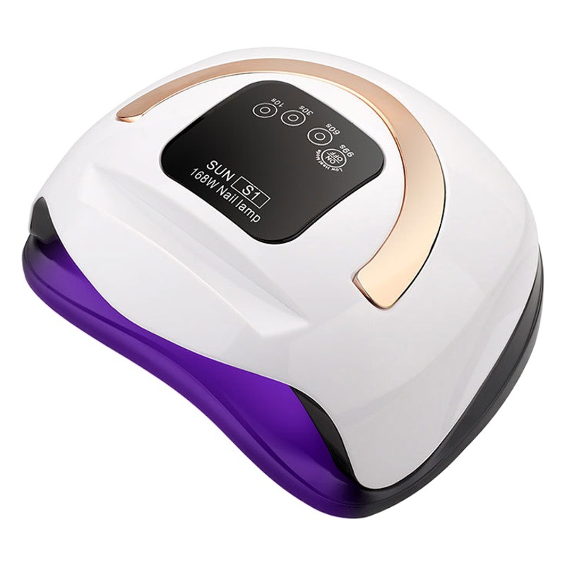 Transfronteriza nueva lámpara de uñas 168W de alta potencia portátil lámpara de fototerapia de uñas de doble fuente de luz inteligente secador de uñas