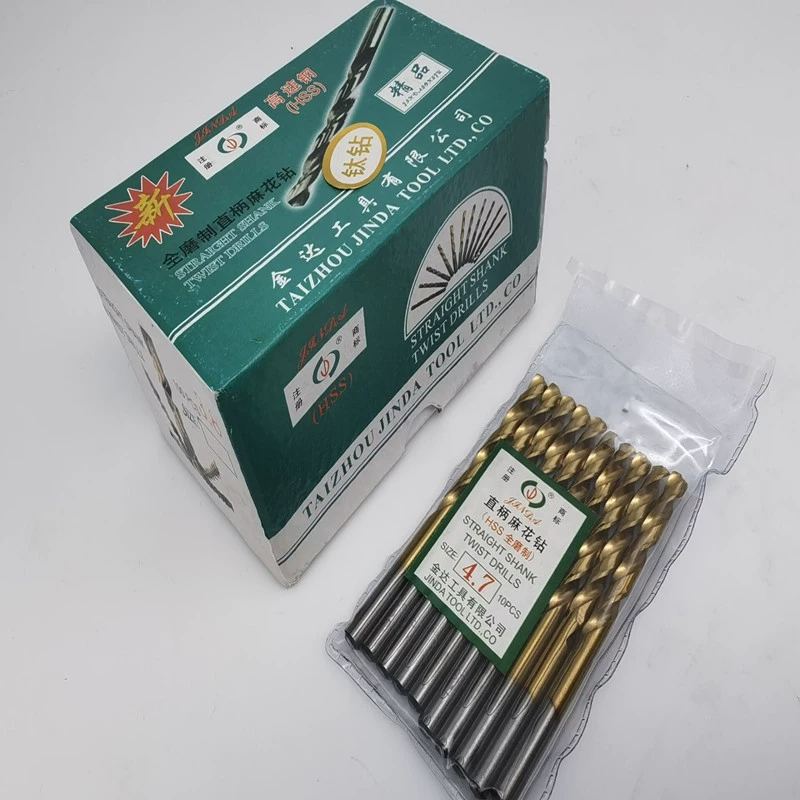 Сверло Jinda с покрытием M2 из быстрорежущей стали, прямое хвостовик, спиральное, с титановым покрытием, желтое, 0.8-13мм, оптом от производителя