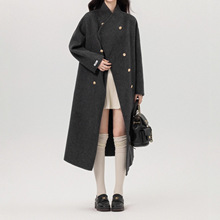 2025秋冬新款毛呢外套小个子赫本风气质感双面羊毛呢子大衣女