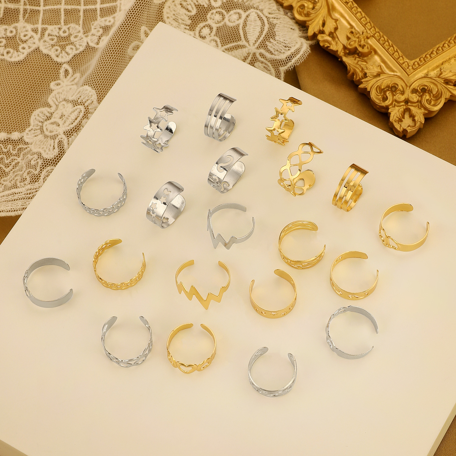 Unisex Gender Wholesale Jewelry Simple Style Classic Style Geometric Star Heart Shape Alloy Toe Rings