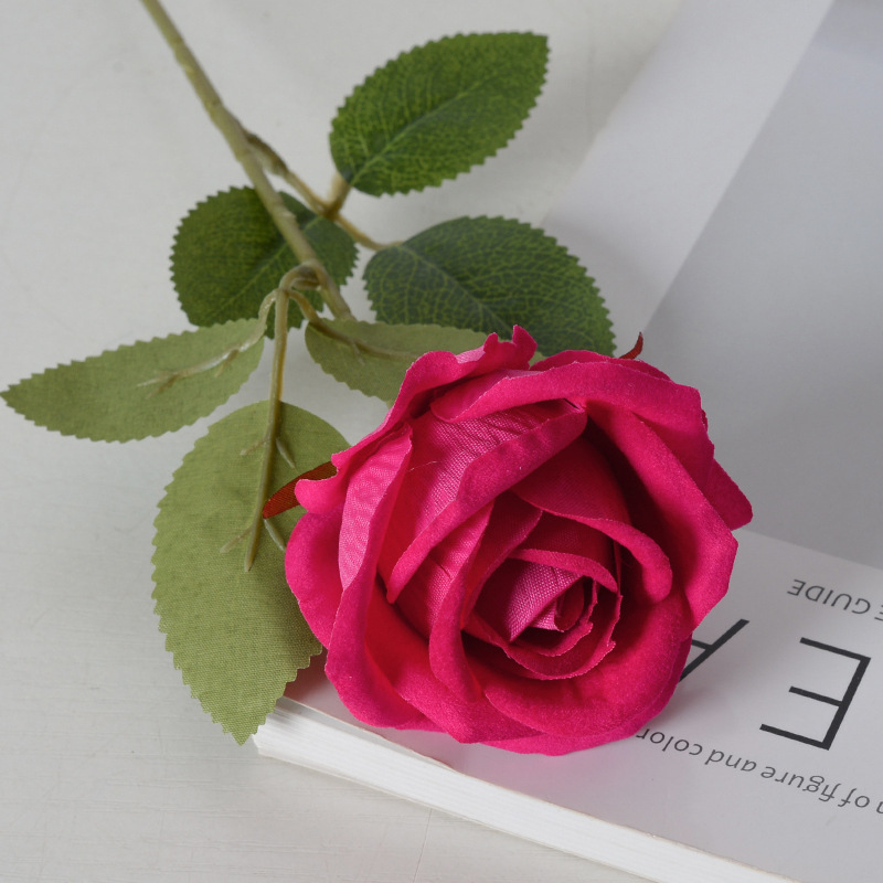 Flores artificiales de terciopelo tipo rosa, decoración para boda, pared floral, regalo del Día de San Valentín