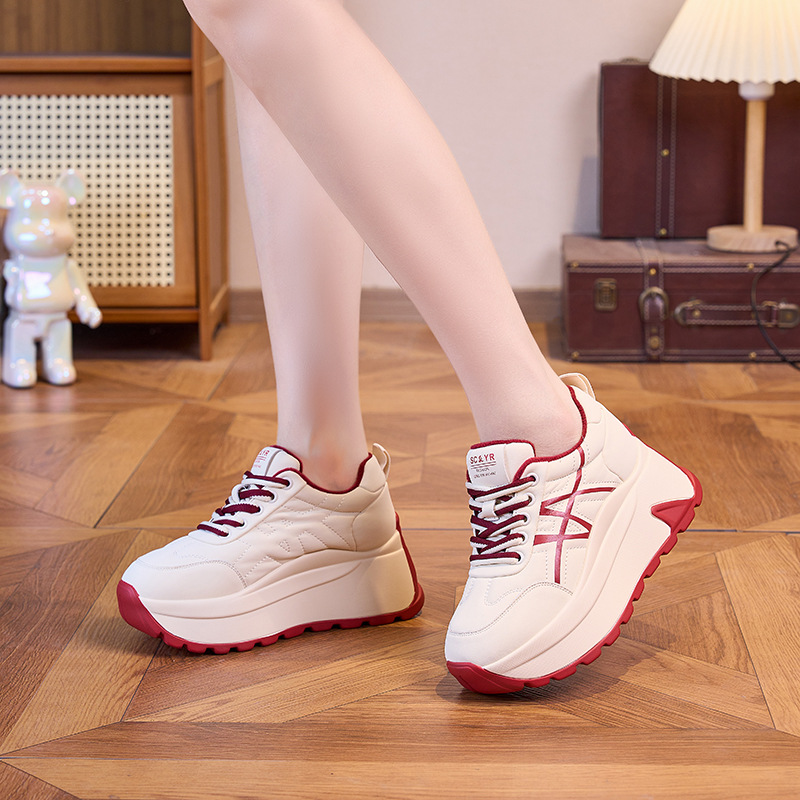 Giày sneaker nữ đế dày chunky phong cách bánh mì tăng chiều cao — M2971-1 màu mơ nhân nhung, M2971 Đỏ Một Lớp, M2971 Đen Một Lớp, M2971 màu mơ, một lớp lót chi tiết 15
